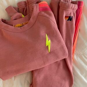 Aviator Nation Pink Set (cropped) with Neon Stripes